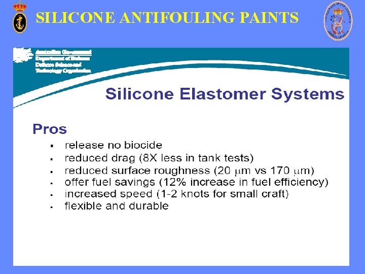 SILICONE ANTIFOULING PAINTS 