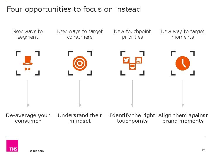 Four opportunities to focus on instead New ways to segment New ways to target