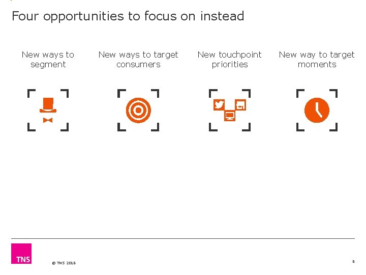 Four opportunities to focus on instead New ways to segment © TNS 2016 New