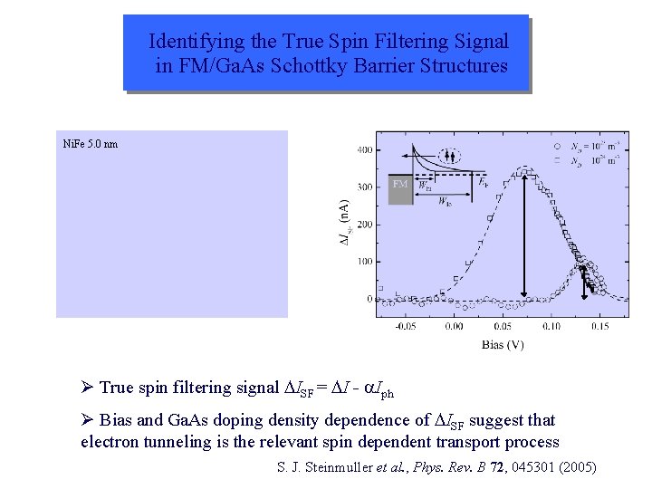 Identifying the True Spin Filtering Signal in FM/Ga. As Schottky Barrier Structures Ni. Fe