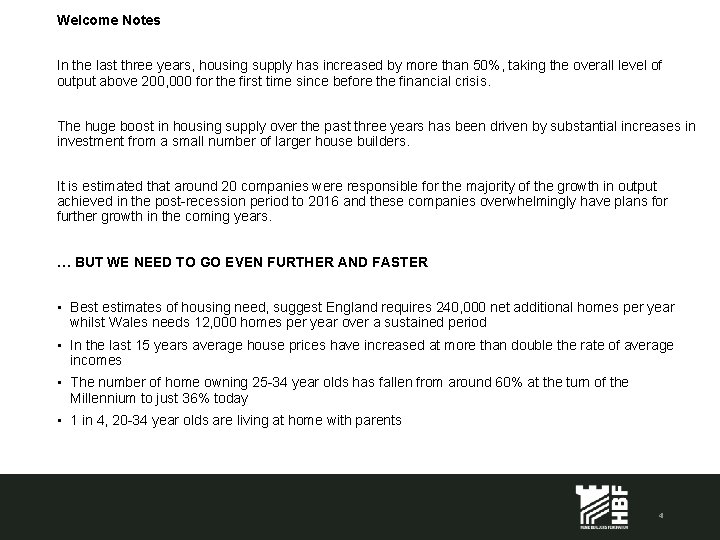 Welcome Notes In the last three years, housing supply has increased by more than