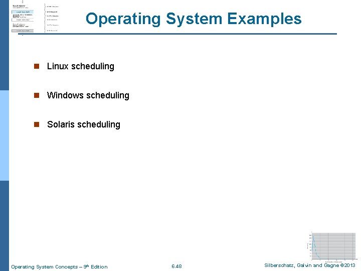 Operating System Examples n Linux scheduling n Windows scheduling n Solaris scheduling Operating System