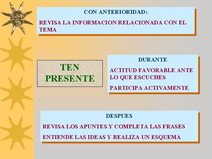 CON ANTERIORIDAD: REVISA LA INFORMACION RELACIONADA CON EL TEMA TEN PRESENTE DURANTE ACTITUD FAVORABLE