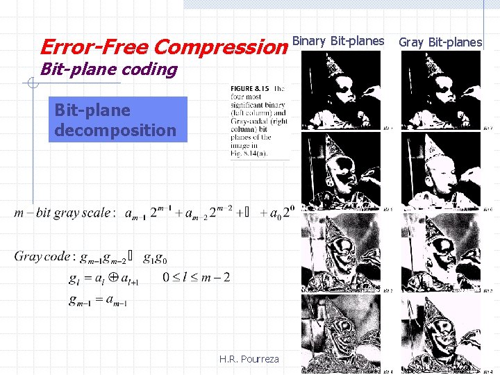 Error-Free Compression Binary Bit-planes Bit-plane coding Bit-plane decomposition H. R. Pourreza Gray Bit-planes 