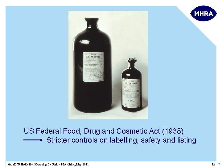 US Federal Food, Drug and Cosmetic Act (1938) Stricter controls on labelling, safety and