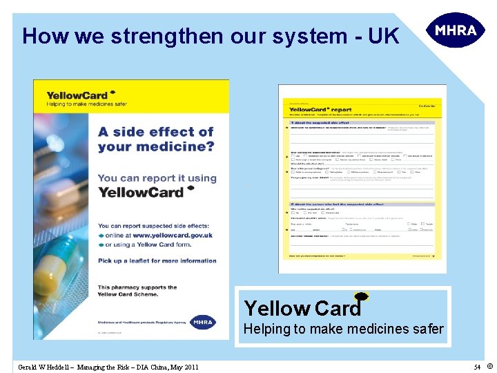 How we strengthen our system - UK Yellow Card Helping to make medicines safer