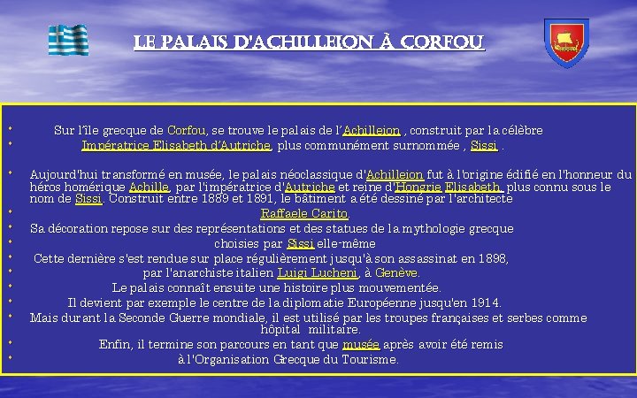 le palais d'achilleion à corfou • • Sur l’île grecque de Corfou, se trouve