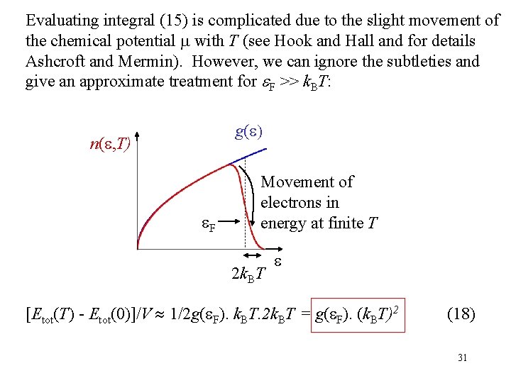 Evaluating integral (15) is complicated due to the slight movement of the chemical potential