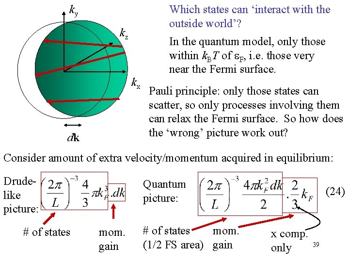 ky Which states can ‘interact with the outside world’? kz kx dk In the