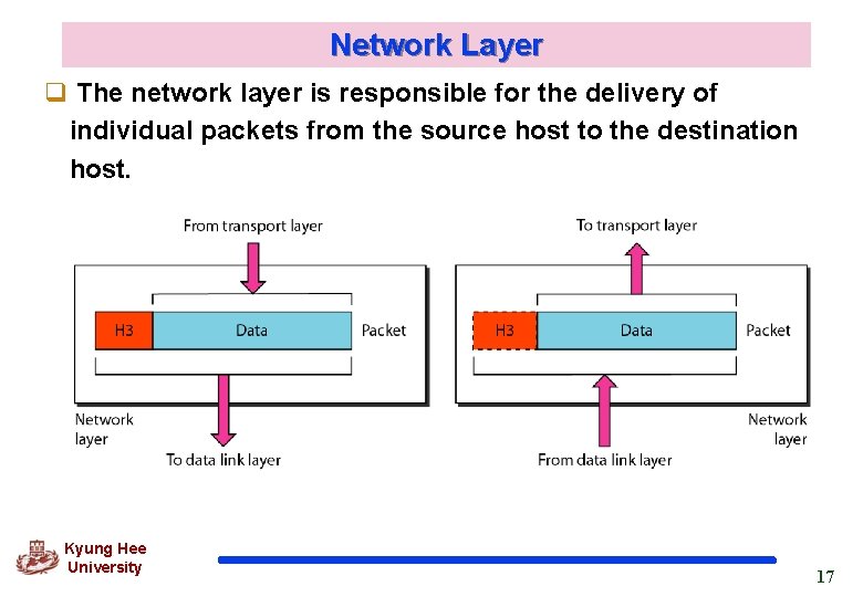 Network Layer q The network layer is responsible for the delivery of individual packets