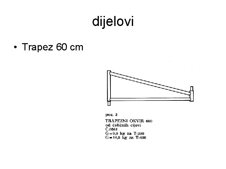 dijelovi • Trapez 60 cm 