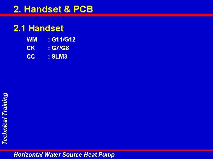 2. Handset & PCB 2. 1 Handset : G 11/G 12 : G 7/G 2. Handset & PCB 2. 1 Handset : G 11/G 12 : G 7/G