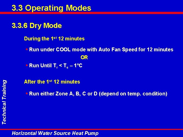3. 3 Operating Modes 3. 3. 6 Dry Mode During the 1 st 12 3. 3 Operating Modes 3. 3. 6 Dry Mode During the 1 st 12
