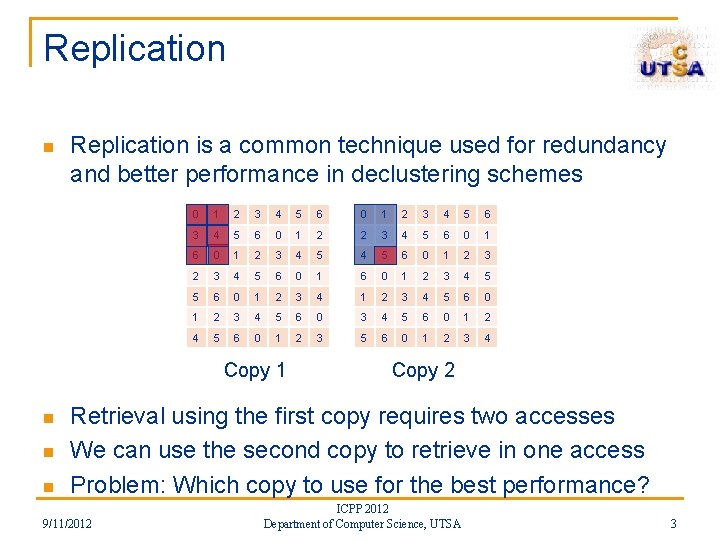 Replication n Replication is a common technique used for redundancy and better performance in Replication n Replication is a common technique used for redundancy and better performance in