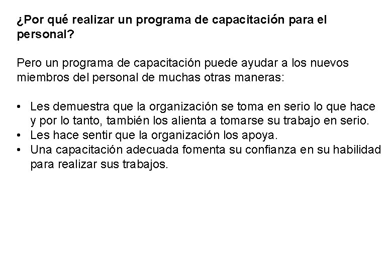 ¿Por qué realizar un programa de capacitación para el personal? Pero un programa de