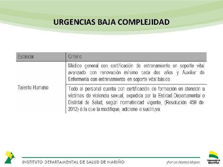 URGENCIAS BAJA COMPLEJIDAD 