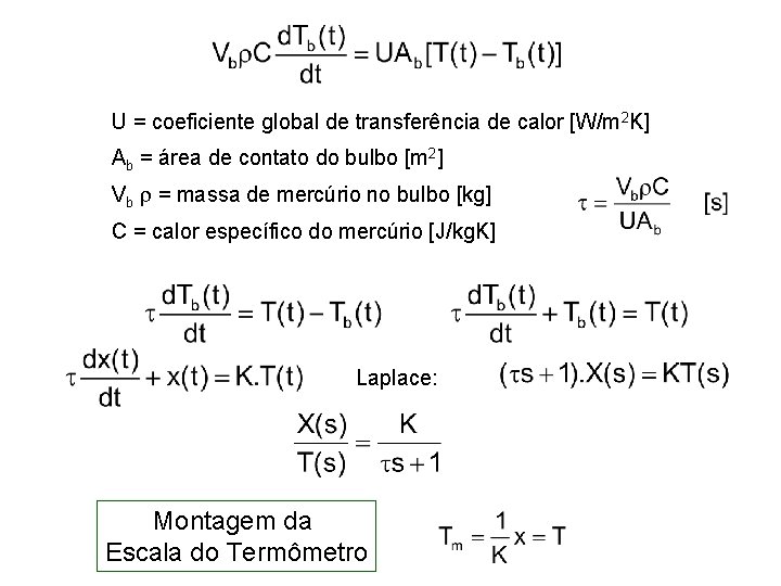 U = coeficiente global de transferência de calor [W/m 2 K] Ab = área