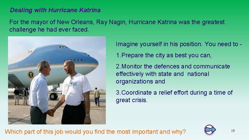 Dealing with Hurricane Katrina For the mayor of New Orleans, Ray Nagin, Hurricane Katrina