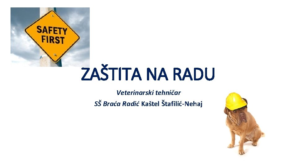 ZAŠTITA NA RADU Veterinarski tehničar SŠ Braća Radić Kaštel Štafilić-Nehaj 