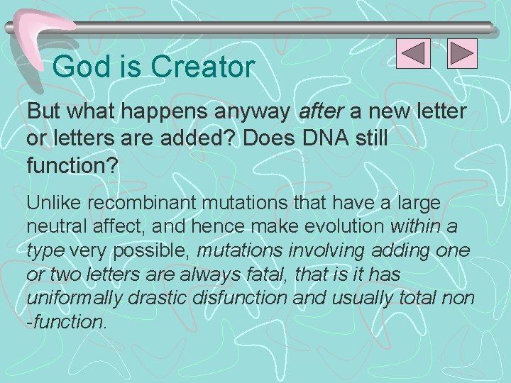 God is Creator But what happens anyway after a new letter or letters are