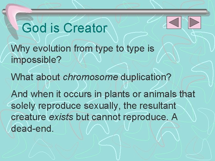 God is Creator Why evolution from type to type is impossible? What about chromosome