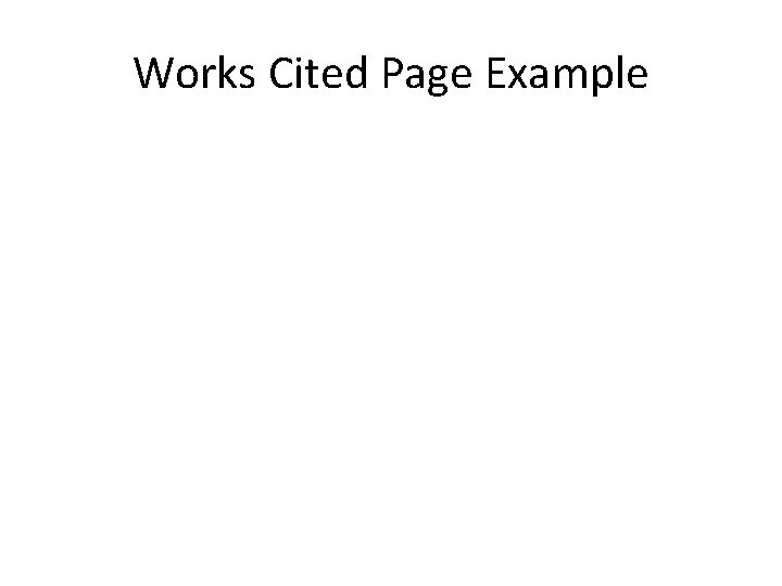 Works Cited Page Example 