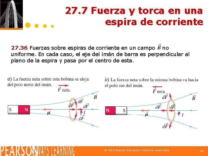 27. 7 Fuerza y torca en una espira de corriente 27. 36 Fuerzas sobre