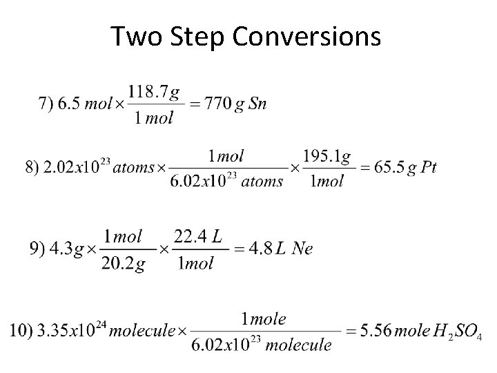 Two Step Conversions 