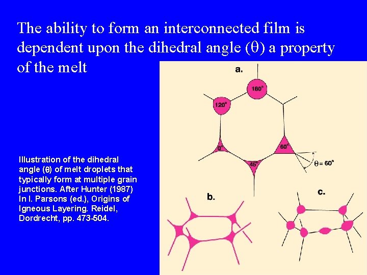 The ability to form an interconnected film is dependent upon the dihedral angle (