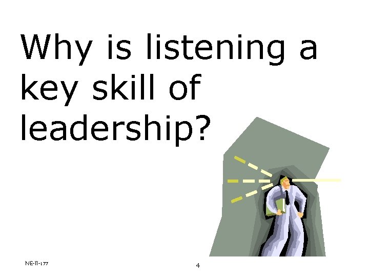 Why is listening a key skill of leadership? NE-II-177 4 