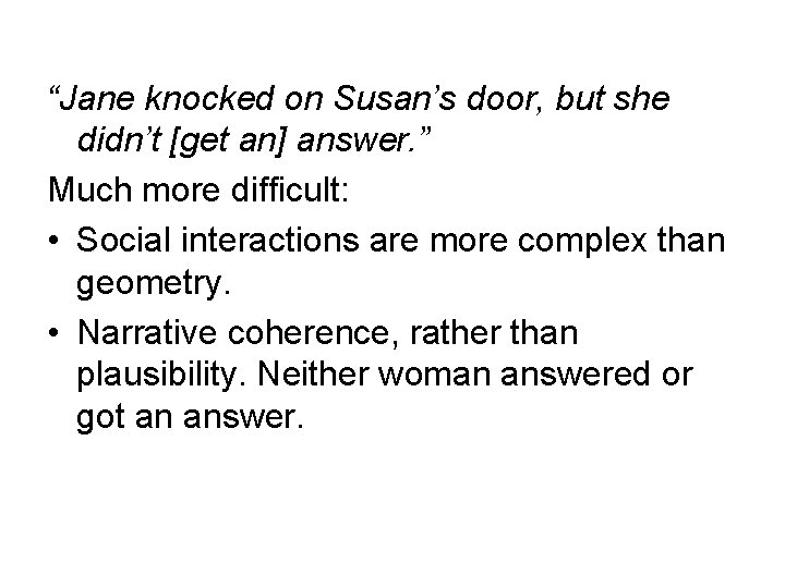 “Jane knocked on Susan’s door, but she didn’t [get an] answer. ” Much more