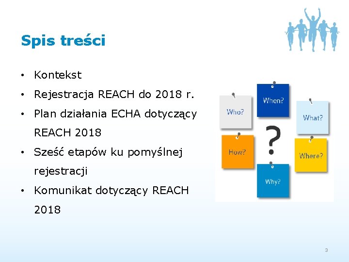 Spis treści • Kontekst • Rejestracja REACH do 2018 r. • Plan działania ECHA
