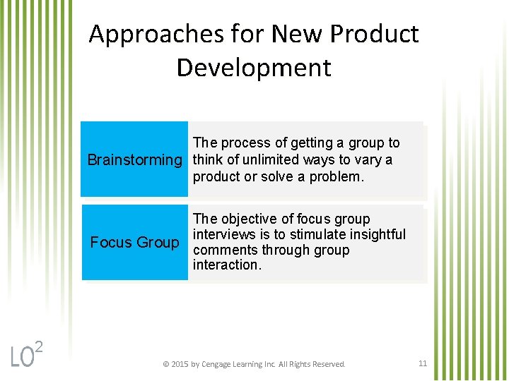 Approaches for New Product Development The process of getting a group to Brainstorming think
