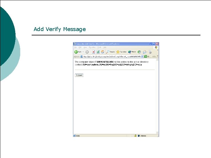 Add Verify Message 