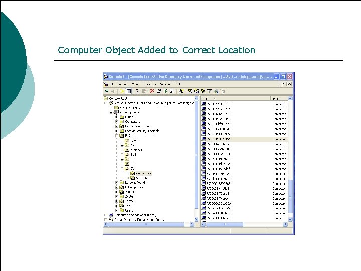 Computer Object Added to Correct Location 
