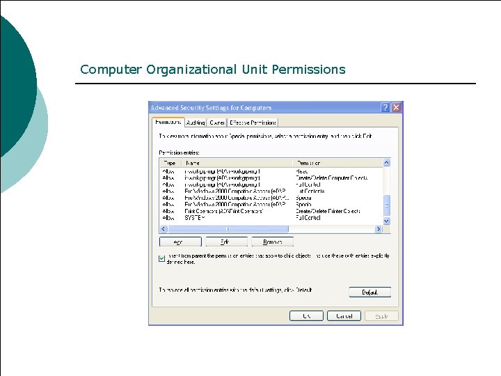Computer Organizational Unit Permissions 