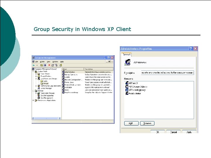 Group Security in Windows XP Client 