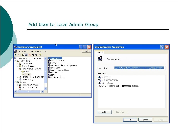 Add User to Local Admin Group 