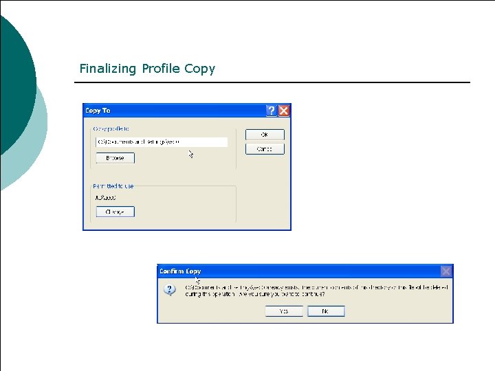 Finalizing Profile Copy 