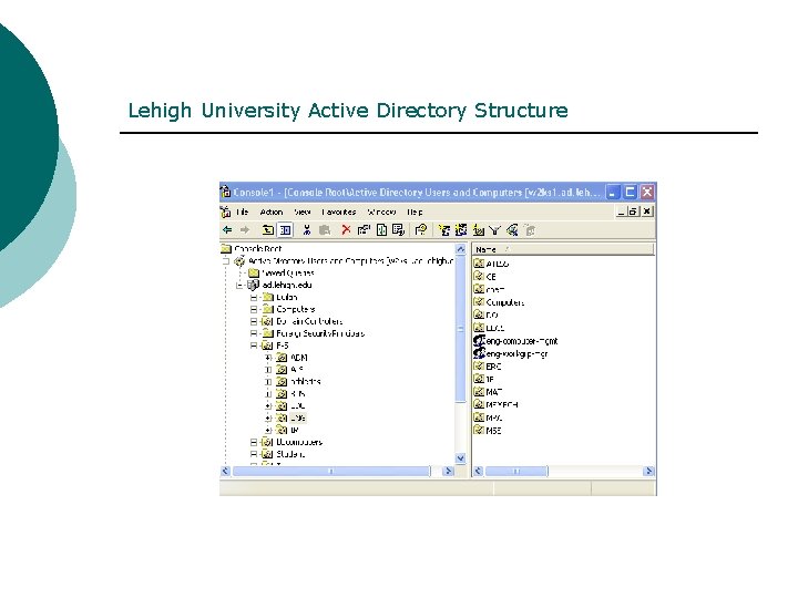 Lehigh University Active Directory Structure 