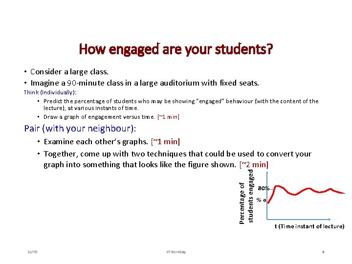 How engaged are your students? • Consider a large class. • Imagine a 90