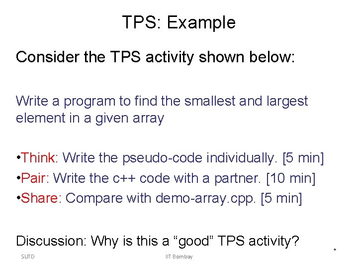 TPS: Example Consider the TPS activity shown below: Write a program to find the