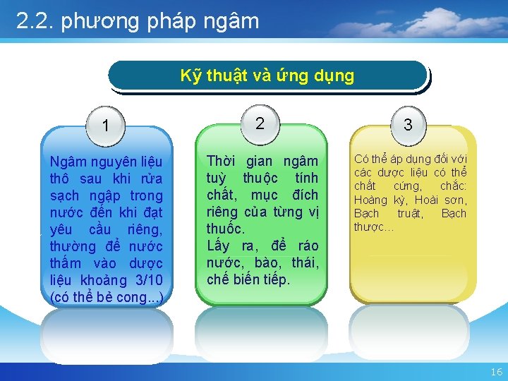 2. 2. phương pháp ngâm Kỹ thuật và ứng dụng 1 2 3 Ngâm