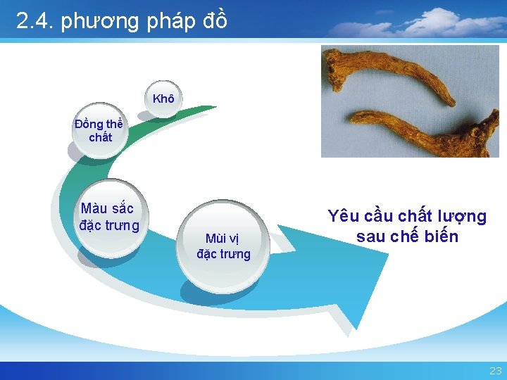 2. 4. phương pháp đồ Khô Đồng thể chất Màu sắc đặc trưng Mùi