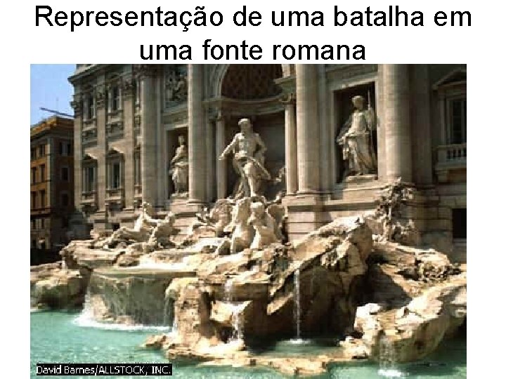 Representação de uma batalha em uma fonte romana 