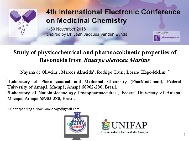 Study of physicochemical and pharmacokinetic properties of flavonoids from Euterpe oleracea Martius Nayana de