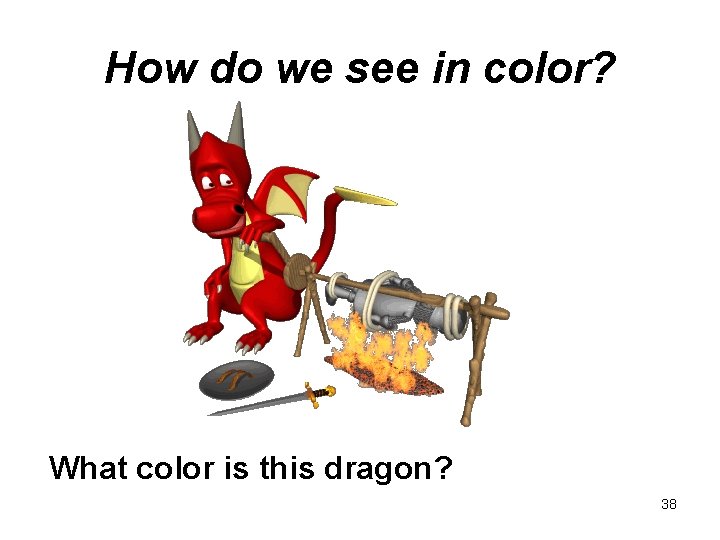 How do we see in color? What color is this dragon? 38 