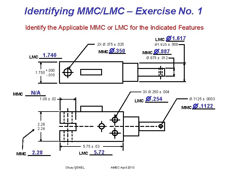 Identifying MMC/LMC – Exercise No. 1 Identify the Applicable MMC or LMC for the