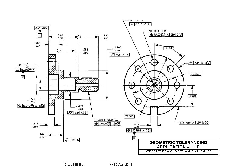 GEOMETRIC TOLERANCING APPLICATION – HUB INTERPRET DRAWING PER ASME Y 14. 5 M-1994 Olcay