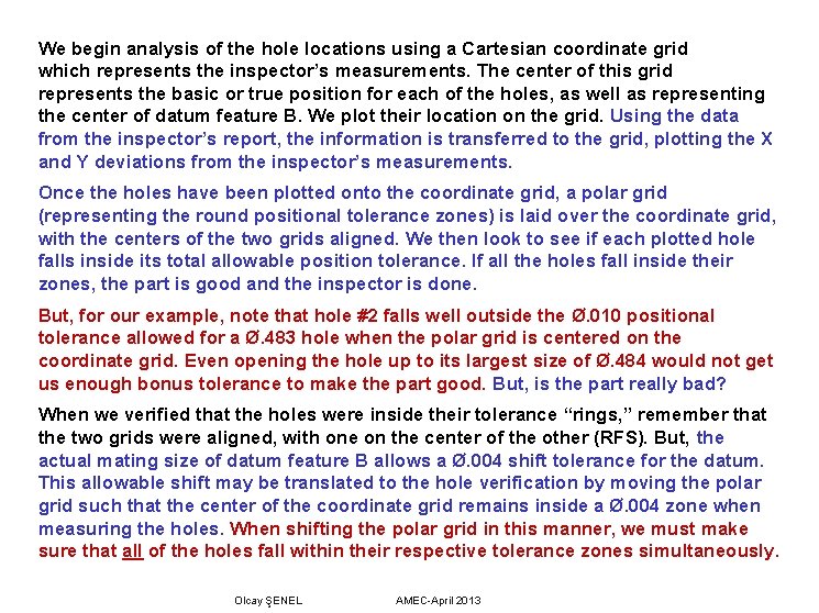 We begin analysis of the hole locations using a Cartesian coordinate grid which represents